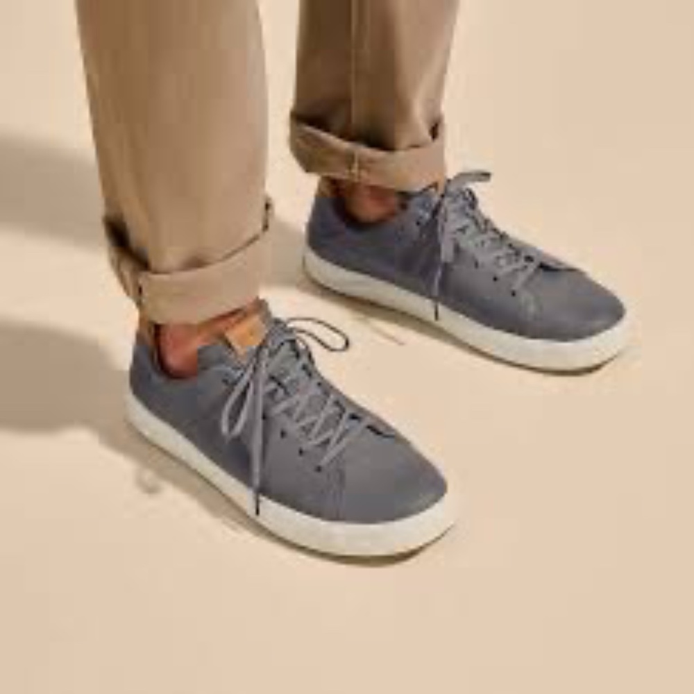 OluKai Lae'Ahi Li Men's Stone Waterproof Canvas Sneakers Sz 9